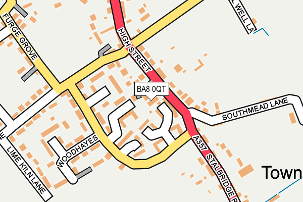 BA8 0QT map - OS OpenMap – Local (Ordnance Survey)