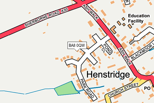 BA8 0QW map - OS OpenMap – Local (Ordnance Survey)