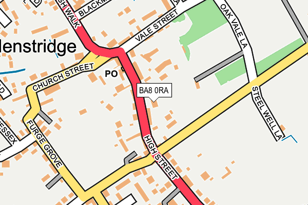 BA8 0RA map - OS OpenMap – Local (Ordnance Survey)