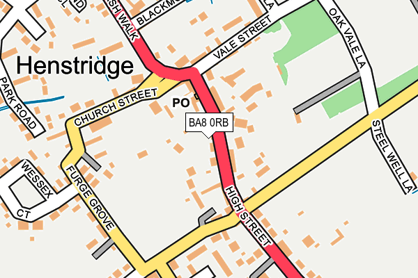 BA8 0RB map - OS OpenMap – Local (Ordnance Survey)