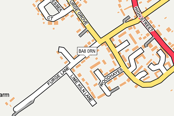 BA8 0RN map - OS OpenMap – Local (Ordnance Survey)