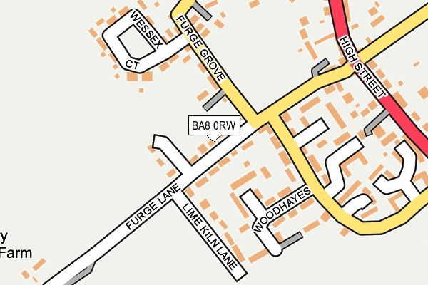 BA8 0RW map - OS OpenMap – Local (Ordnance Survey)