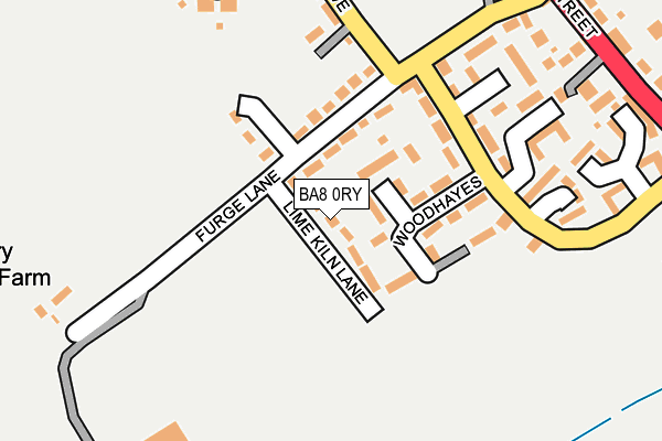 BA8 0RY map - OS OpenMap – Local (Ordnance Survey)