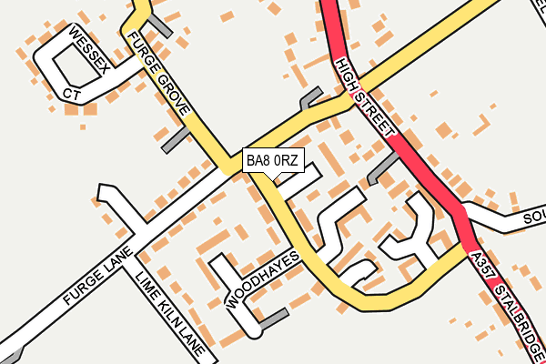 BA8 0RZ map - OS OpenMap – Local (Ordnance Survey)