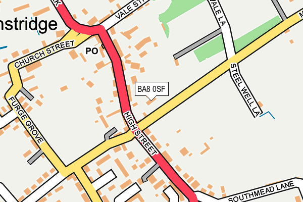 BA8 0SF map - OS OpenMap – Local (Ordnance Survey)
