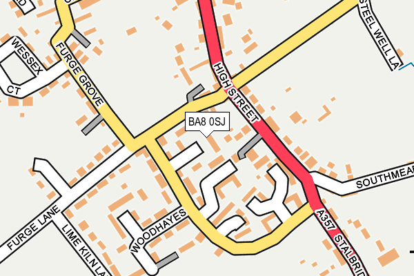 BA8 0SJ map - OS OpenMap – Local (Ordnance Survey)