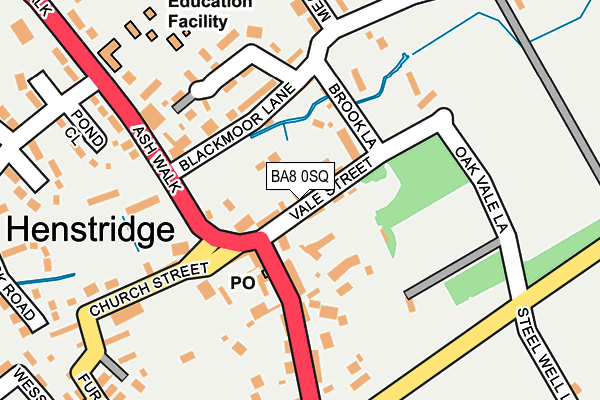 BA8 0SQ map - OS OpenMap – Local (Ordnance Survey)