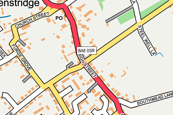 BA8 0SR map - OS OpenMap – Local (Ordnance Survey)