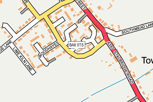 BA8 0TS map - OS OpenMap – Local (Ordnance Survey)
