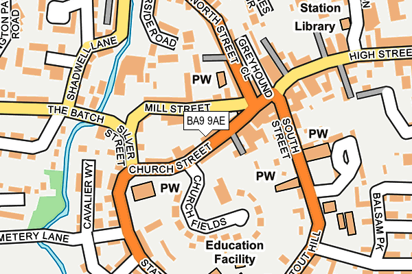 BA9 9AE map - OS OpenMap – Local (Ordnance Survey)