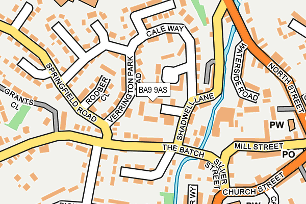 BA9 9AS map - OS OpenMap – Local (Ordnance Survey)