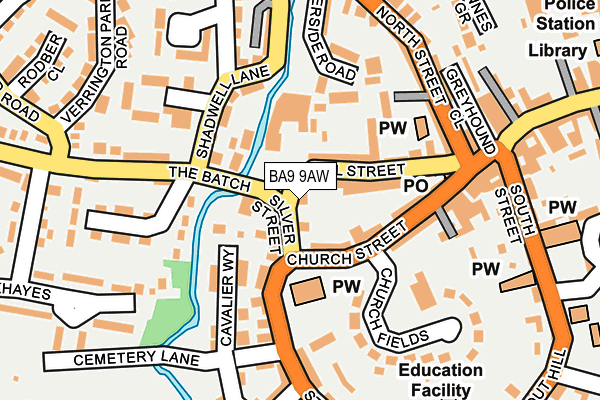 BA9 9AW map - OS OpenMap – Local (Ordnance Survey)
