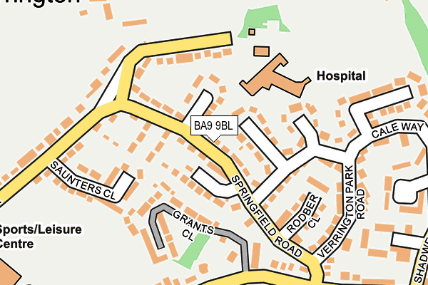 BA9 9BL map - OS OpenMap – Local (Ordnance Survey)