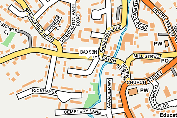 BA9 9BN map - OS OpenMap – Local (Ordnance Survey)