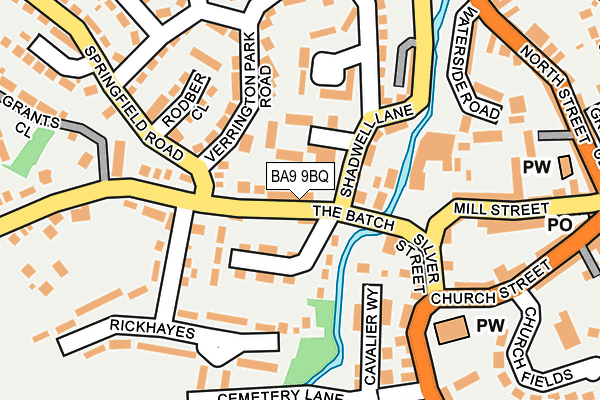 BA9 9BQ map - OS OpenMap – Local (Ordnance Survey)