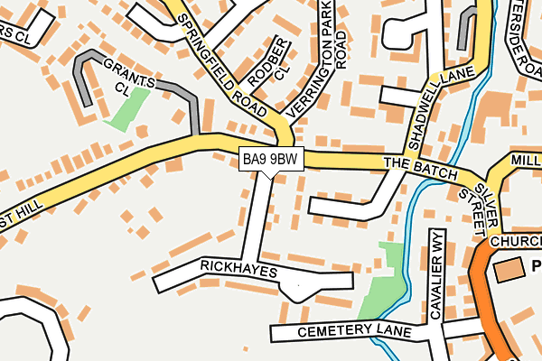 BA9 9BW map - OS OpenMap – Local (Ordnance Survey)