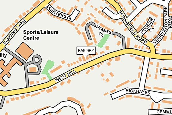 BA9 9BZ map - OS OpenMap – Local (Ordnance Survey)