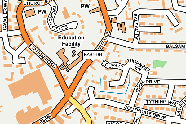 BA9 9DN map - OS OpenMap – Local (Ordnance Survey)