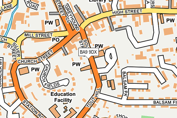 BA9 9DX map - OS OpenMap – Local (Ordnance Survey)