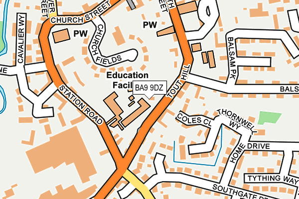 BA9 9DZ map - OS OpenMap – Local (Ordnance Survey)