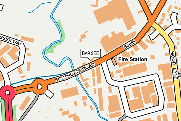 BA9 9EE map - OS OpenMap – Local (Ordnance Survey)