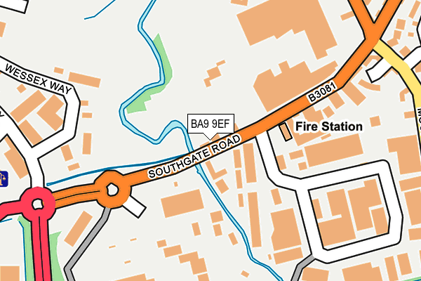 BA9 9EF map - OS OpenMap – Local (Ordnance Survey)