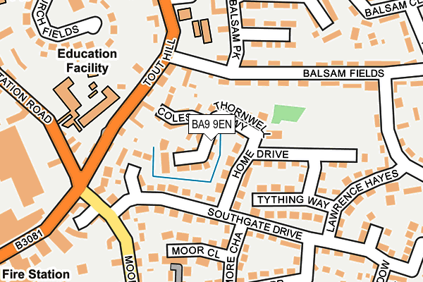 BA9 9EN map - OS OpenMap – Local (Ordnance Survey)