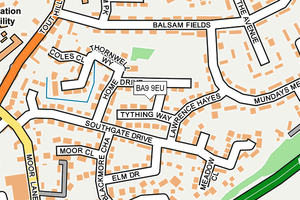 BA9 9EU map - OS OpenMap – Local (Ordnance Survey)