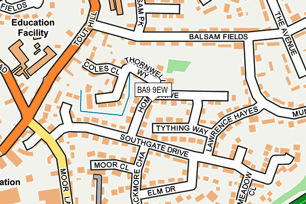 BA9 9EW map - OS OpenMap – Local (Ordnance Survey)