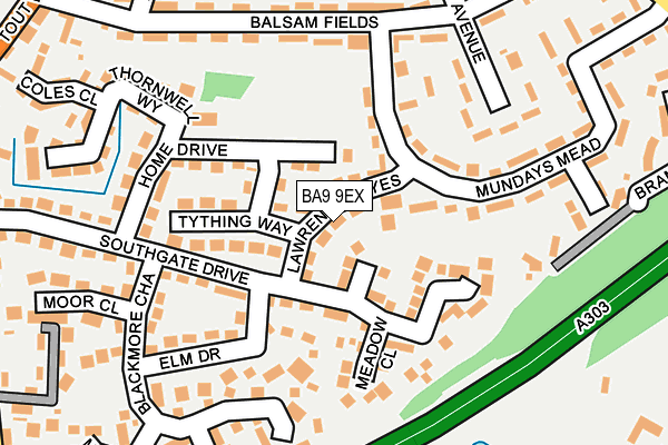BA9 9EX map - OS OpenMap – Local (Ordnance Survey)
