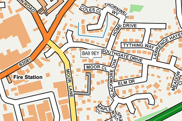 BA9 9EY map - OS OpenMap – Local (Ordnance Survey)
