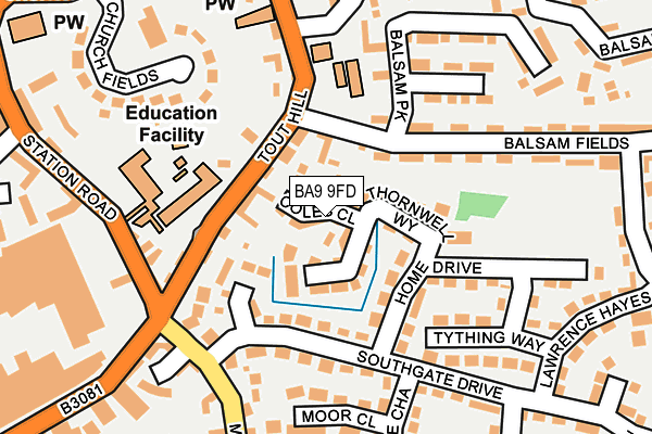 BA9 9FD map - OS OpenMap – Local (Ordnance Survey)