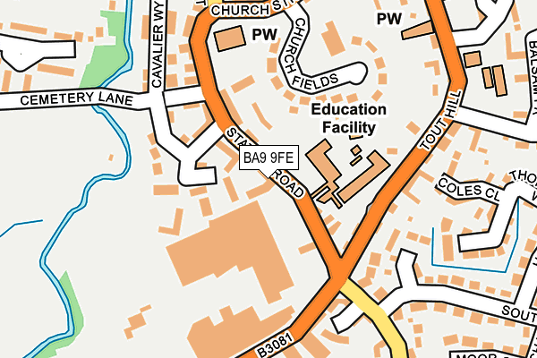 BA9 9FE map - OS OpenMap – Local (Ordnance Survey)