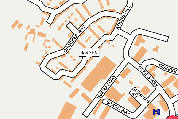 BA9 9FX map - OS OpenMap – Local (Ordnance Survey)