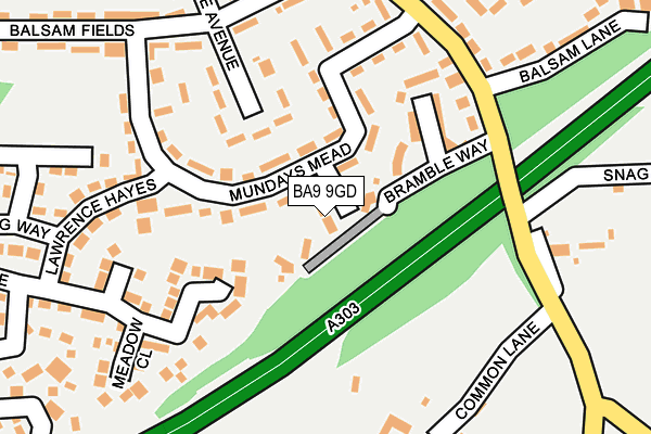 BA9 9GD map - OS OpenMap – Local (Ordnance Survey)