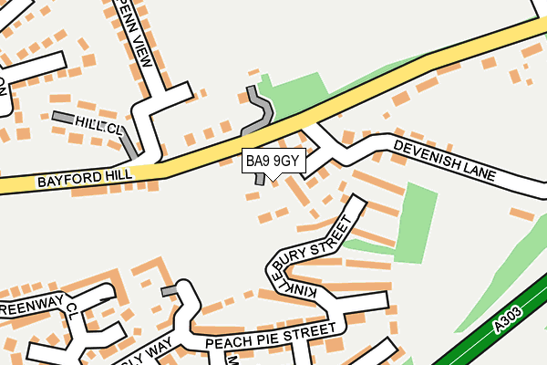 BA9 9GY map - OS OpenMap – Local (Ordnance Survey)