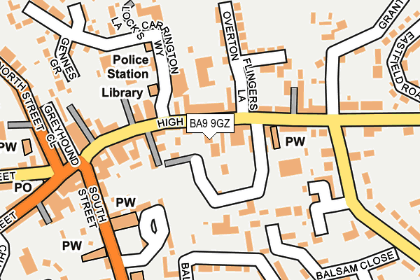 BA9 9GZ map - OS OpenMap – Local (Ordnance Survey)