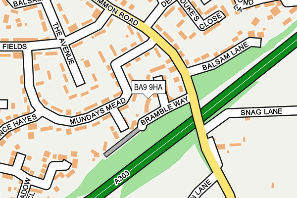BA9 9HA map - OS OpenMap – Local (Ordnance Survey)