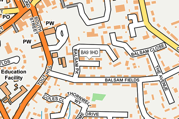 BA9 9HD map - OS OpenMap – Local (Ordnance Survey)