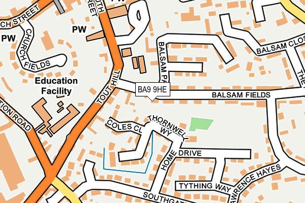 BA9 9HE map - OS OpenMap – Local (Ordnance Survey)