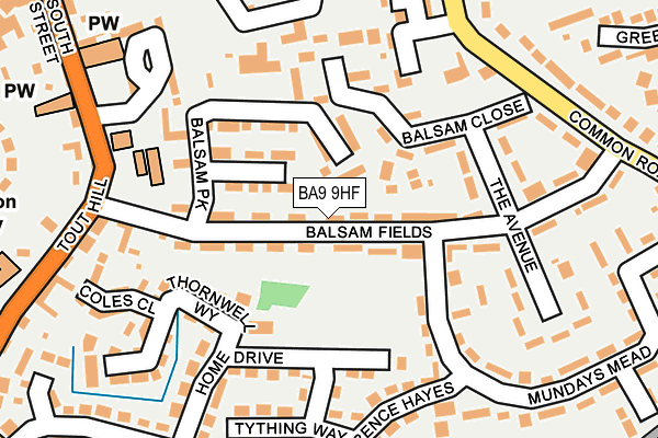 BA9 9HF map - OS OpenMap – Local (Ordnance Survey)