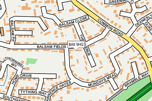 BA9 9HG map - OS OpenMap – Local (Ordnance Survey)