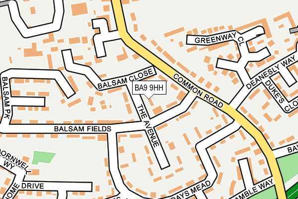 BA9 9HH map - OS OpenMap – Local (Ordnance Survey)