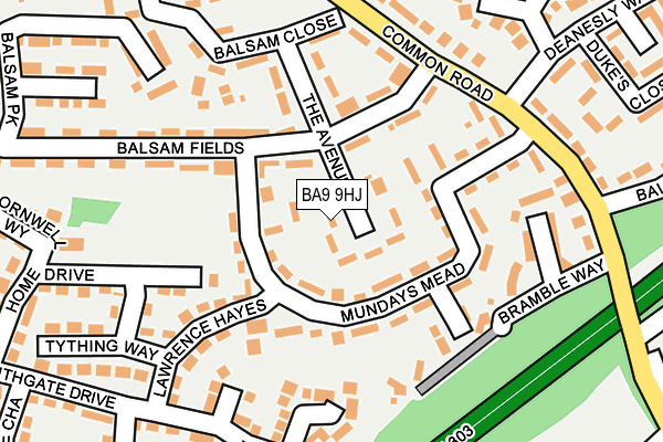 BA9 9HJ map - OS OpenMap – Local (Ordnance Survey)
