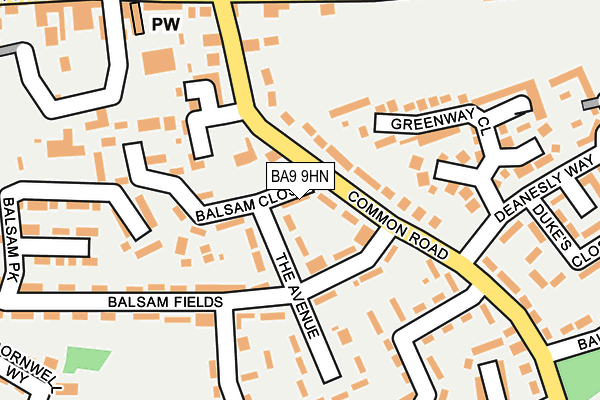 BA9 9HN map - OS OpenMap – Local (Ordnance Survey)