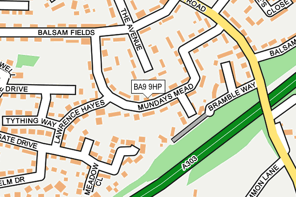 BA9 9HP map - OS OpenMap – Local (Ordnance Survey)