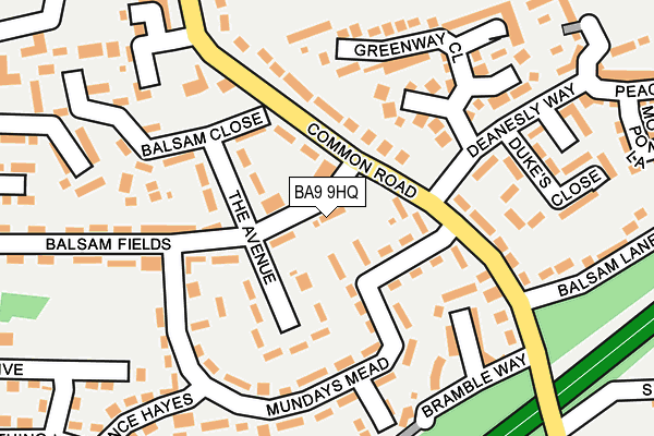 BA9 9HQ map - OS OpenMap – Local (Ordnance Survey)