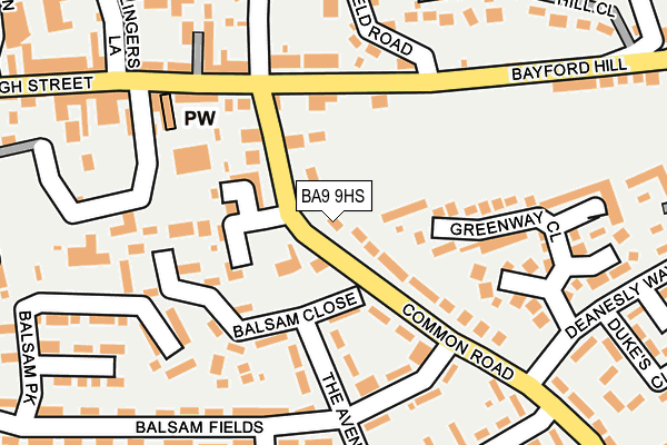 BA9 9HS map - OS OpenMap – Local (Ordnance Survey)