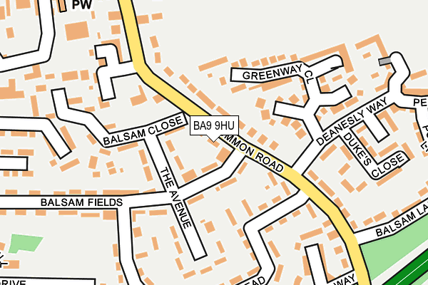 BA9 9HU map - OS OpenMap – Local (Ordnance Survey)