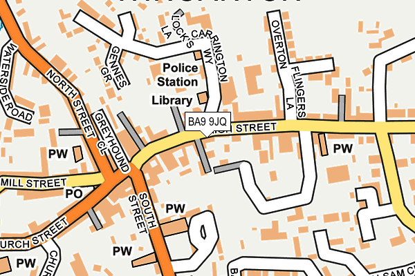 BA9 9JQ map - OS OpenMap – Local (Ordnance Survey)